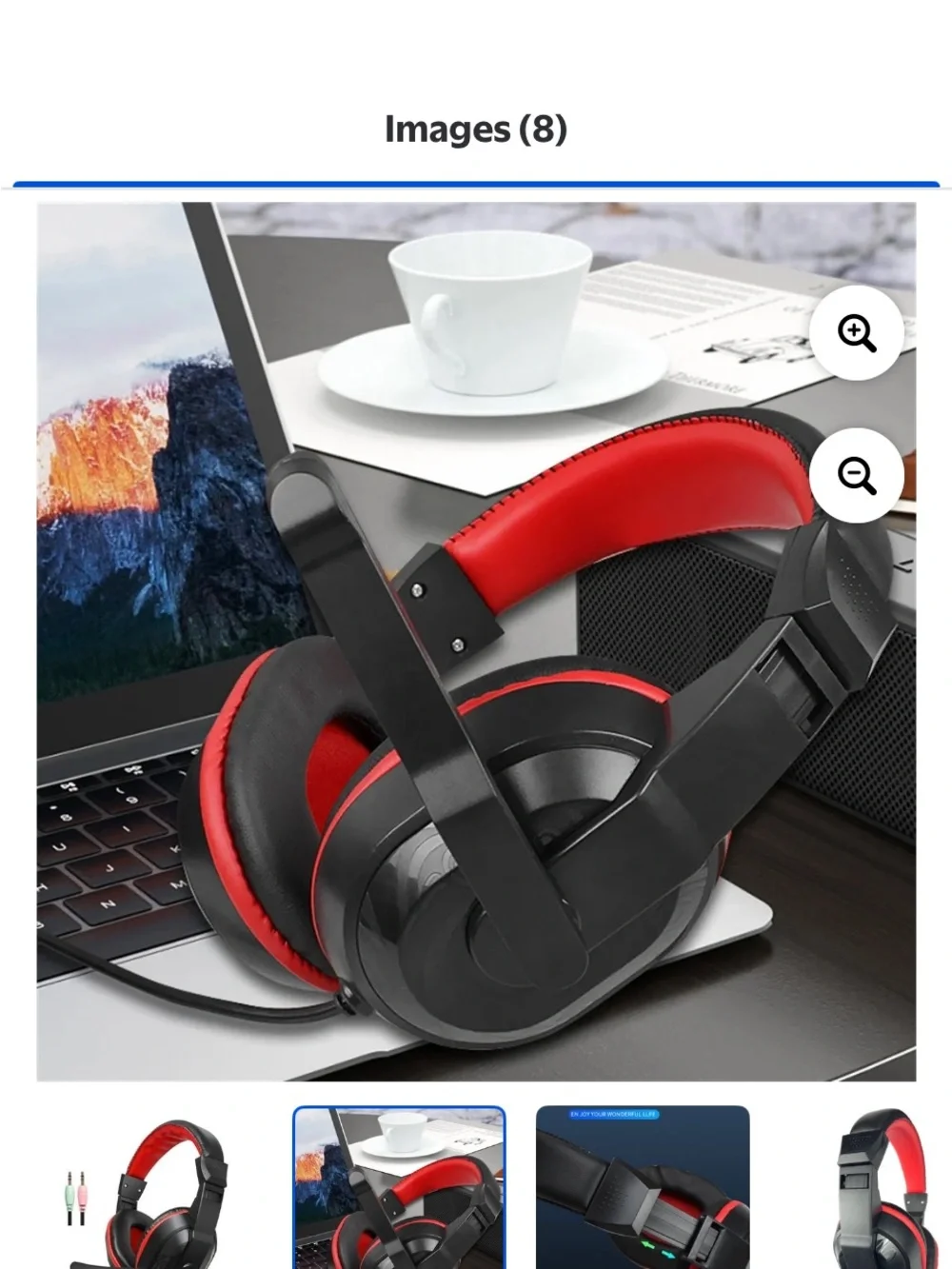 Gaming Headset with Microphone - Black & Red